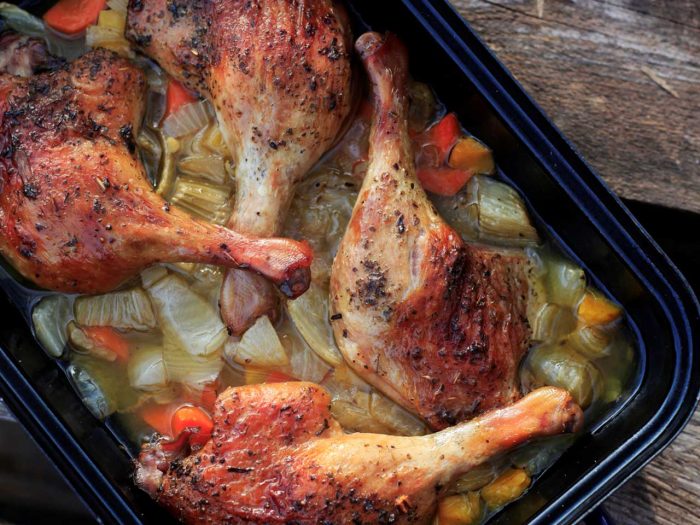 Entenkeulen mit Fenchel aus dem Rohr